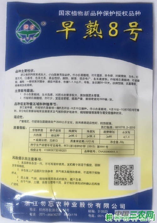 早熟8号大白菜品种好不好？