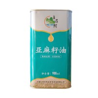 宁夏西吉县立眉村村物理冷榨亚麻籽油马口铁桶装900ml